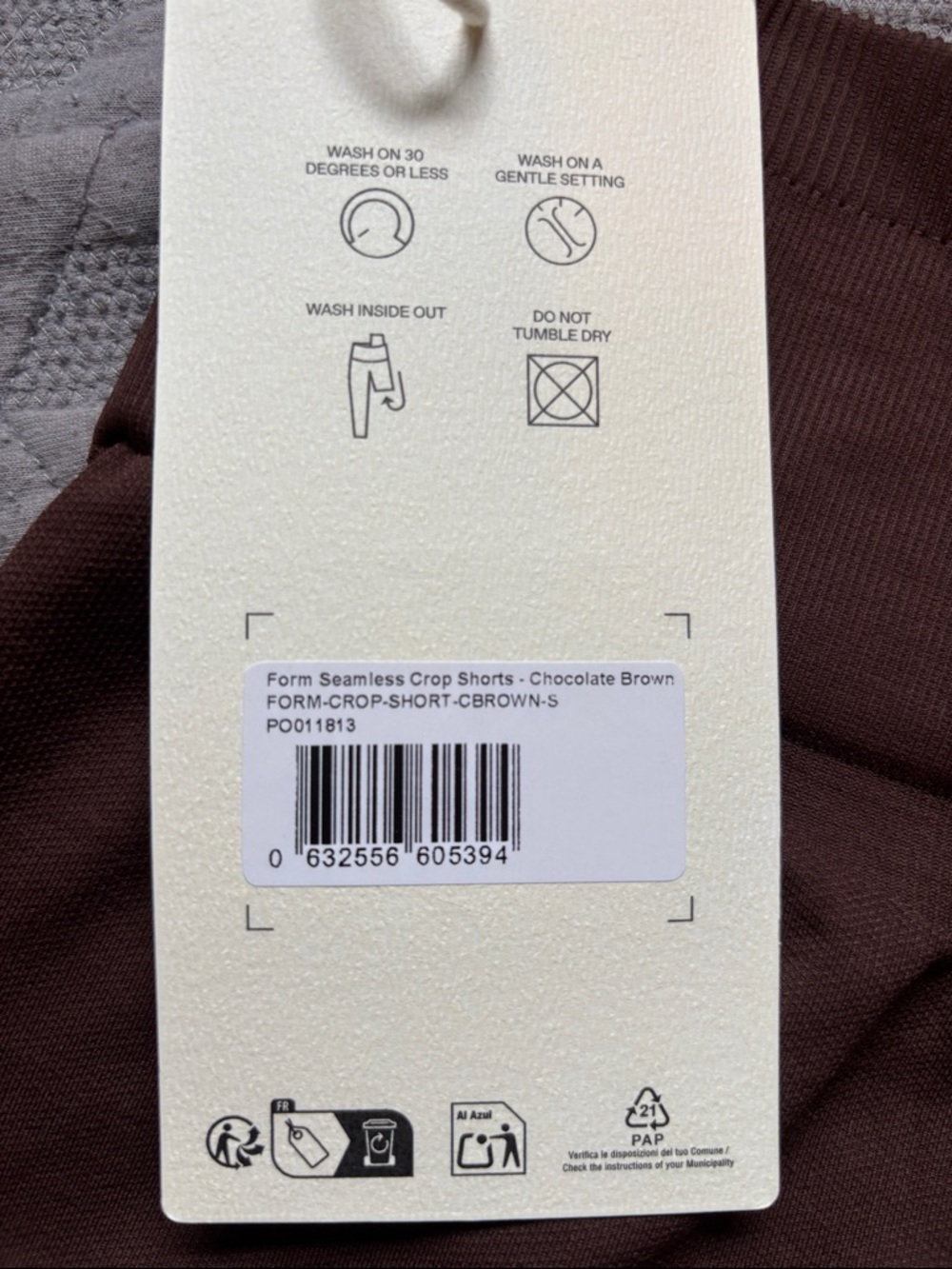 Adanola Seamless Crop Shorts - Chocolate Brown - Picture 3 of 5